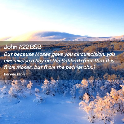 Picture 02 - John 7:22 BSB - But because Moses gave you circumcision, you - Bible Verse Picture