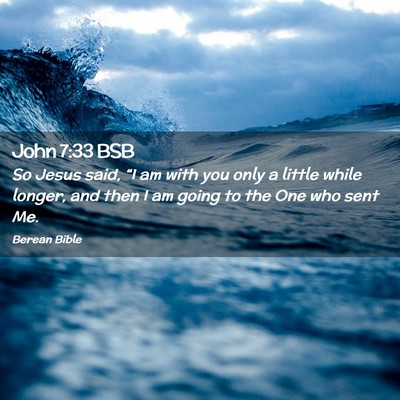Picture 02 - John 7:33 BSB - So Jesus said, “I am with you only a little - Bible Verse Picture
