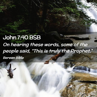 Picture 02 - John 7:40 BSB - On hearing these words, some of the people said, - Bible Verse Picture