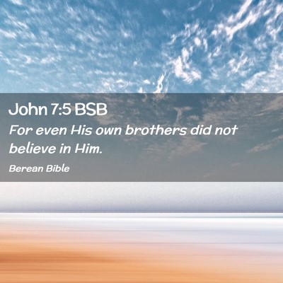 Picture 02 - John 7:5 BSB - For even His own brothers did not believe in - Bible Verse Picture