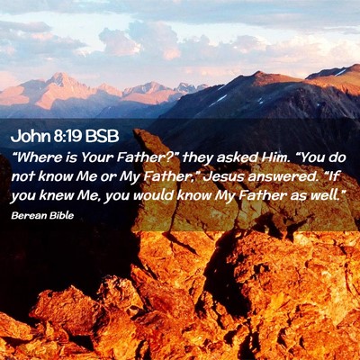 Picture 02 - John 8:19 BSB - “Where is Your Father?” they asked Him. - Bible Verse Picture
