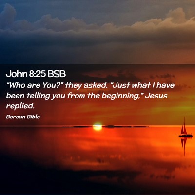 Picture 02 - John 8:25 BSB - “Who are You?” they asked. “Just what I - Bible Verse Picture