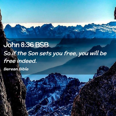 Picture 02 - John 8:36 BSB - So if the Son sets you free, you will be free - Bible Verse Picture