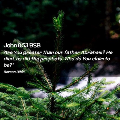 Picture 02 - John 8:53 BSB - Are You greater than our father Abraham? He died, - Bible Verse Picture