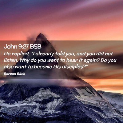 Picture 02 - John 9:27 BSB - He replied, “I already told you, and you did - Bible Verse Picture