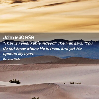 Picture 02 - John 9:30 BSB - “That is remarkable indeed!” the man said. - Bible Verse Picture