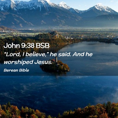 Picture 02 - John 9:38 BSB - “Lord, I believe,” he said. And he worshiped - Bible Verse Picture