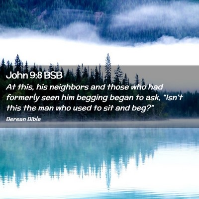 Picture 02 - John 9:8 BSB - At this, his neighbors and those who had formerly - Bible Verse Picture