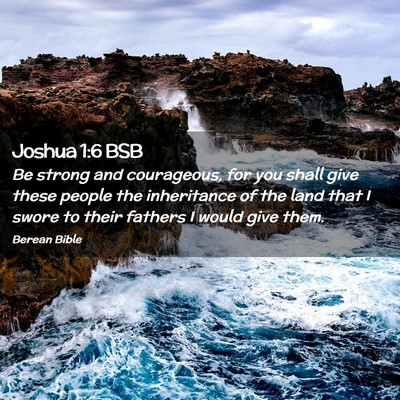 Picture 02 - Joshua 1:6 BSB - Be strong and courageous, for you shall give - Bible Verse Picture