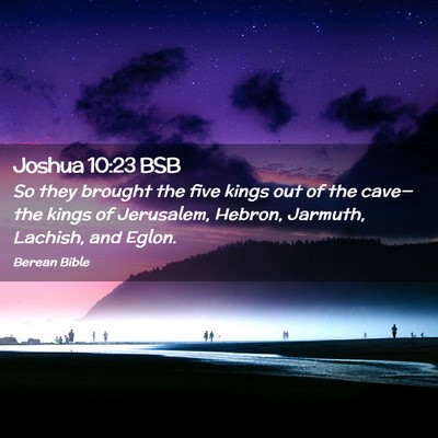 Picture 02 - Joshua 10:23 BSB - So they brought the five kings out of the - Bible Verse Picture