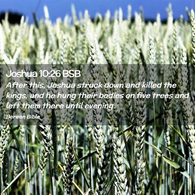 Picture 02 - Joshua 10:26 BSB - After this, Joshua struck down and killed the - Bible Verse Picture