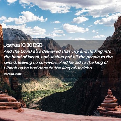 Picture 02 - Joshua 10:30 BSB - And the LORD also delivered that city and its - Bible Verse Picture