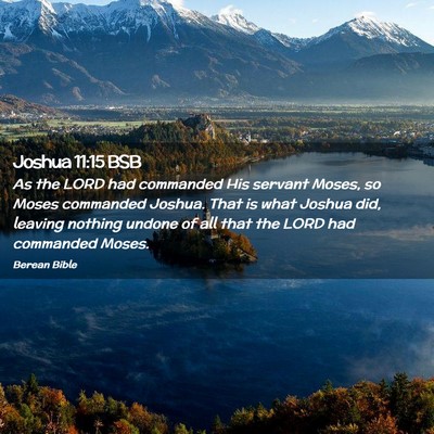 Picture 02 - Joshua 11:15 BSB - As the LORD had commanded His servant Moses, so - Bible Verse Picture