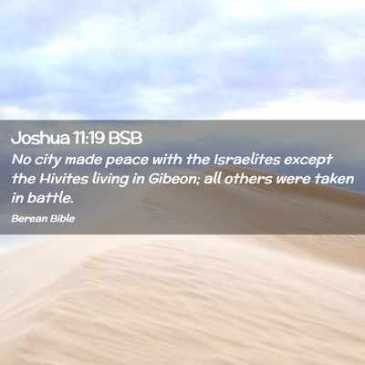 Picture 02 - Joshua 11:19 BSB - No city made peace with the Israelites except the - Bible Verse Picture