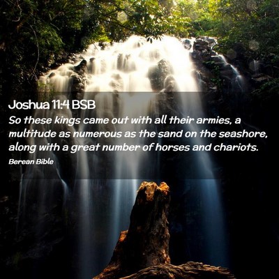 Picture 02 - Joshua 11:4 BSB - So these kings came out with all their armies, a - Bible Verse Picture