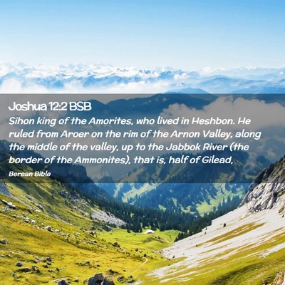 Picture 02 - Joshua 12:2 BSB - Sihon king of the Amorites, who lived in Heshbon. - Bible Verse Picture