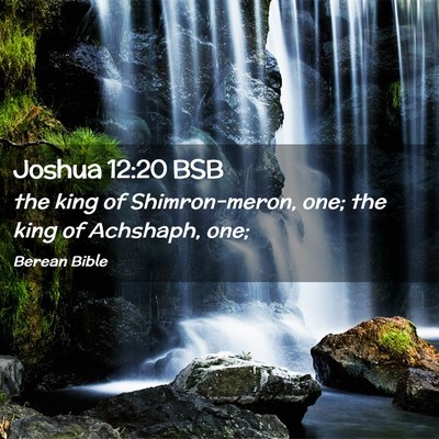Picture 02 - Joshua 12:20 BSB - the king of Shimron-meron, one; the king of - Bible Verse Picture