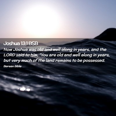 Picture 02 - Joshua 13:1 BSB - Now Joshua was old and well along in years, and - Bible Verse Picture