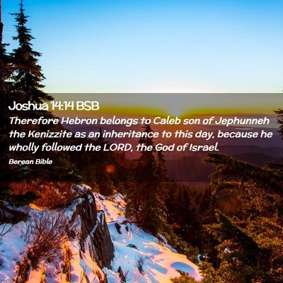 Picture 02 - Joshua 14:14 BSB - Therefore Hebron belongs to Caleb son of - Bible Verse Picture