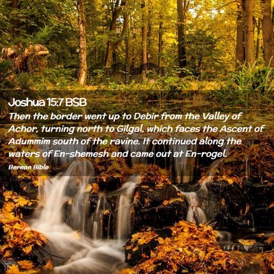 Picture 02 - Joshua 15:7 BSB - Then the border went up to Debir from the Valley - Bible Verse Picture