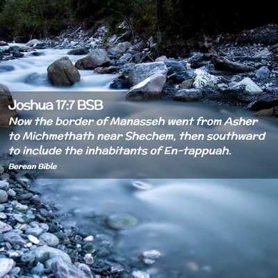 Picture 02 - Joshua 17:7 BSB - Now the border of Manasseh went from Asher to - Bible Verse Picture
