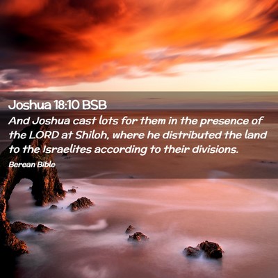 Picture 02 - Joshua 18:10 BSB - And Joshua cast lots for them in the presence of - Bible Verse Picture