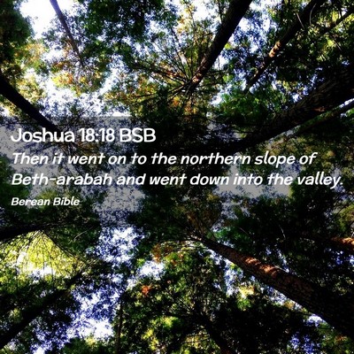 Picture 02 - Joshua 18:18 BSB - Then it went on to the northern slope of - Bible Verse Picture