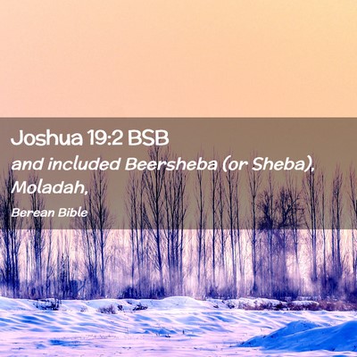 Picture 02 - Joshua 19:2 BSB - and included Beersheba (or Sheba), - Bible Verse Picture