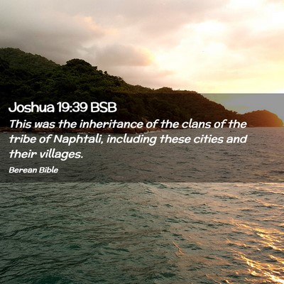 Picture 02 - Joshua 19:39 BSB - This was the inheritance of the clans of the - Bible Verse Picture
