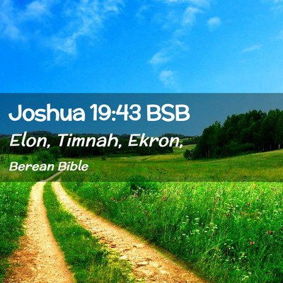 Picture 02 - Joshua 19:43 BSB - Elon, Timnah, - Bible Verse Picture