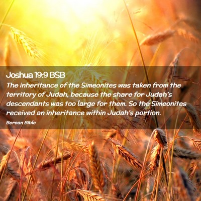 Picture 02 - Joshua 19:9 BSB - The inheritance of the Simeonites was taken from - Bible Verse Picture