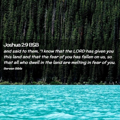 Picture 02 - Joshua 2:9 BSB - and said to them, “I know that the LORD has - Bible Verse Picture