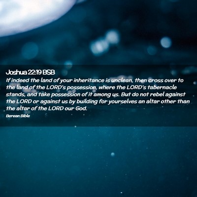 Picture 02 - Joshua 22:19 BSB - If indeed the land of your inheritance is - Bible Verse Picture