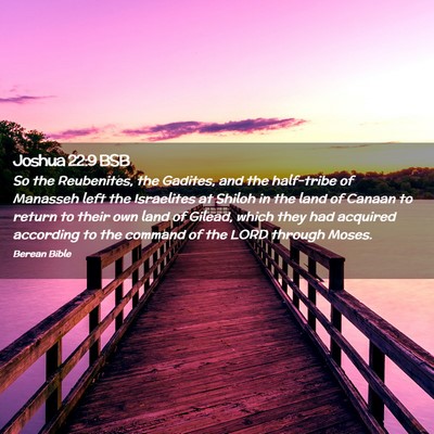 Picture 02 - Joshua 22:9 BSB - So the Reubenites, the Gadites, and the - Bible Verse Picture