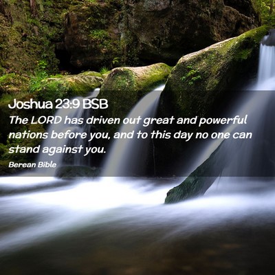 Picture 02 - Joshua 23:9 BSB - The LORD has driven out great and powerful - Bible Verse Picture