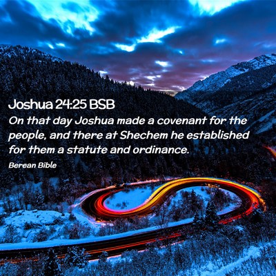 Picture 02 - Joshua 24:25 BSB - On that day Joshua made a covenant for the - Bible Verse Picture