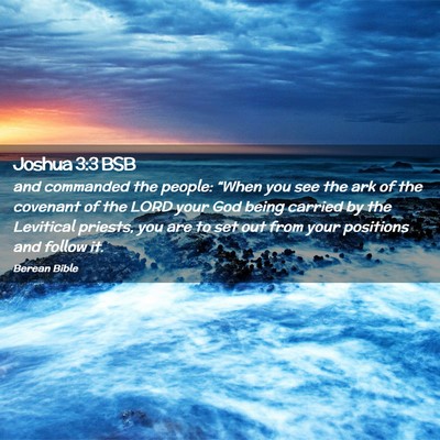 Picture 02 - Joshua 3:3 BSB - and commanded the people: “When you see the ark - Bible Verse Picture