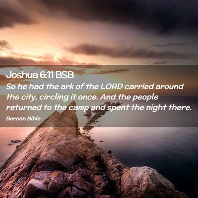 Picture 02 - Joshua 6:11 BSB - So he had the ark of the LORD carried around the - Bible Verse Picture