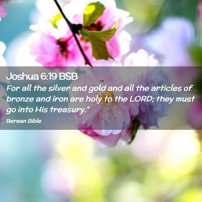 Picture 02 - Joshua 6:19 BSB - For all the silver and gold and all the articles - Bible Verse Picture