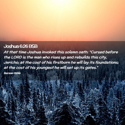 Picture 02 - Joshua 6:26 BSB - At that time Joshua invoked this solemn oath: - Bible Verse Picture