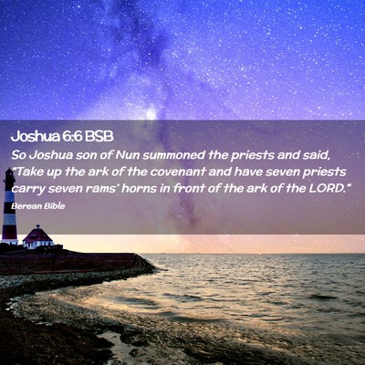 Picture 02 - Joshua 6:6 BSB - So Joshua son of Nun summoned the priests and - Bible Verse Picture