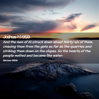 Picture 02 - Joshua 7:5 BSB - And the men of Ai struck down about thirty-six of - Bible Verse Picture