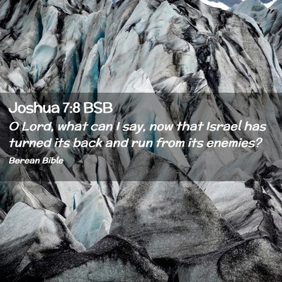 Picture 02 - Joshua 7:8 BSB - O Lord, what can I say, now that Israel has - Bible Verse Picture