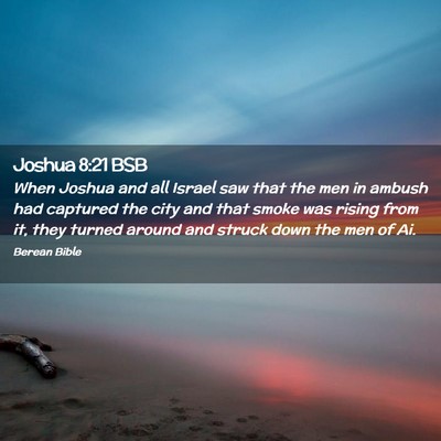 Picture 02 - Joshua 8:21 BSB - When Joshua and all Israel saw that the men in - Bible Verse Picture