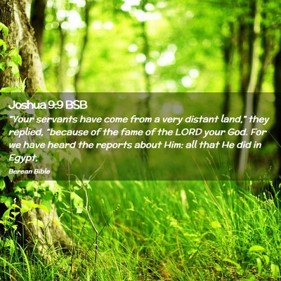 Picture 02 - Joshua 9:9 BSB - “Your servants have come from a very distant - Bible Verse Picture