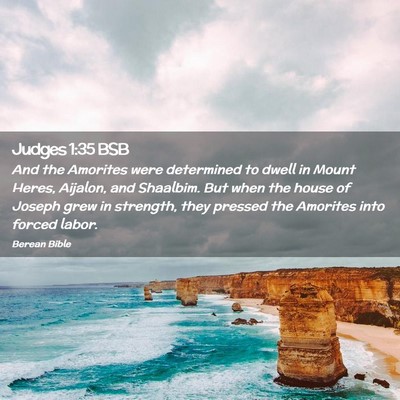 Picture 02 - Judges 1:35 BSB - And the Amorites were determined to dwell in - Bible Verse Picture