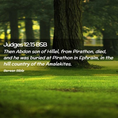 Picture 02 - Judges 12:15 BSB - Then Abdon son of Hillel, from Pirathon, died, - Bible Verse Picture