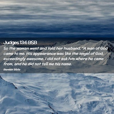 Picture 02 - Judges 13:6 BSB - So the woman went and told her husband, “A man - Bible Verse Picture