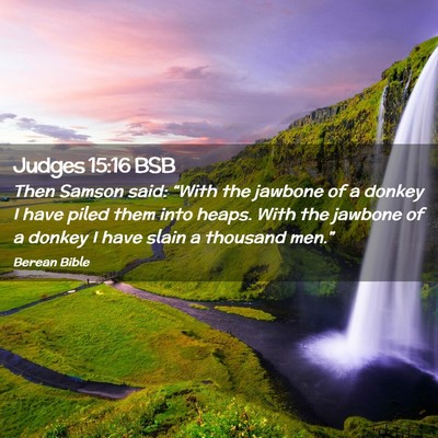 Picture 02 - Judges 15:16 BSB - Then Samson said: “With the jawbone of a donkey - Bible Verse Picture