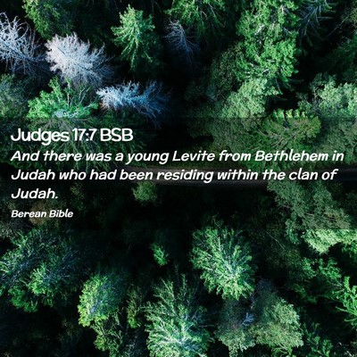 Picture 02 - Judges 17:7 BSB - And there was a young Levite from Bethlehem in - Bible Verse Picture